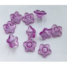 Kraalkapjes acryl lila 12 x 6 mm (10 stuks)